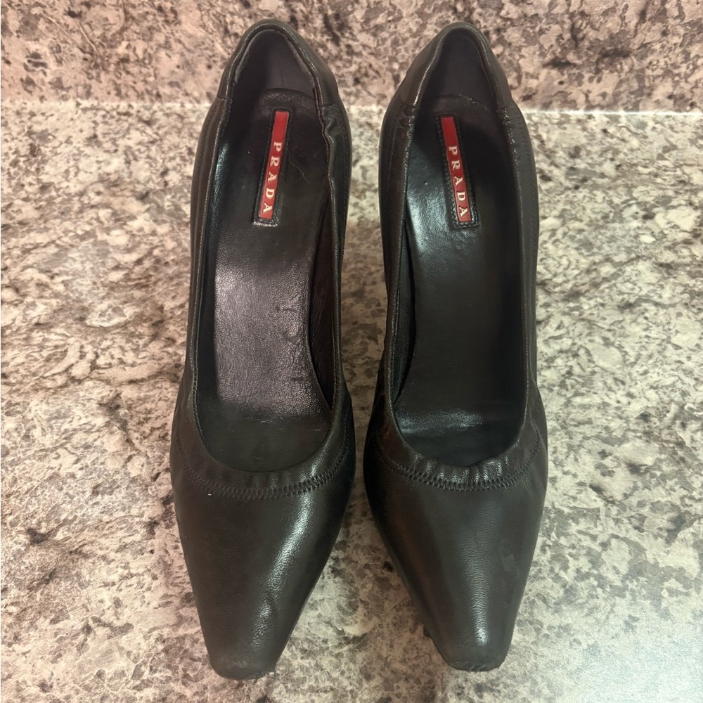 Prada Women's Black Leather Heels